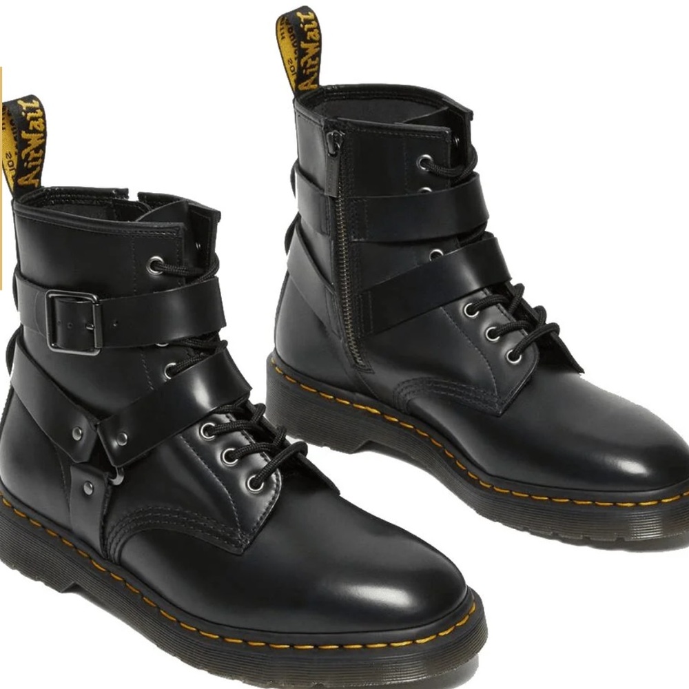 Dr. Martens Leather Harness Lace Up Boots